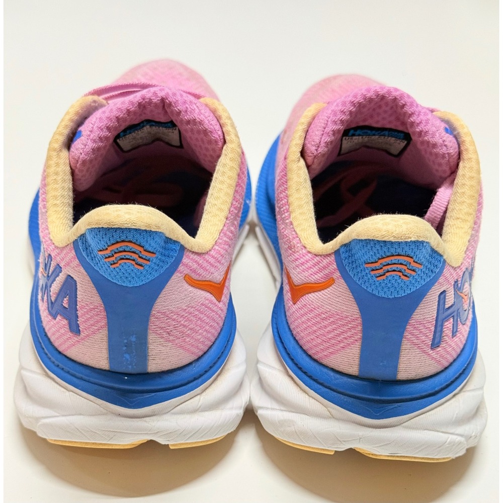 Hoka Clifton 9 Wide Women Running Shoes Pink Blue Orange 1132211 CSLC US 7D - Picture 4 of 6